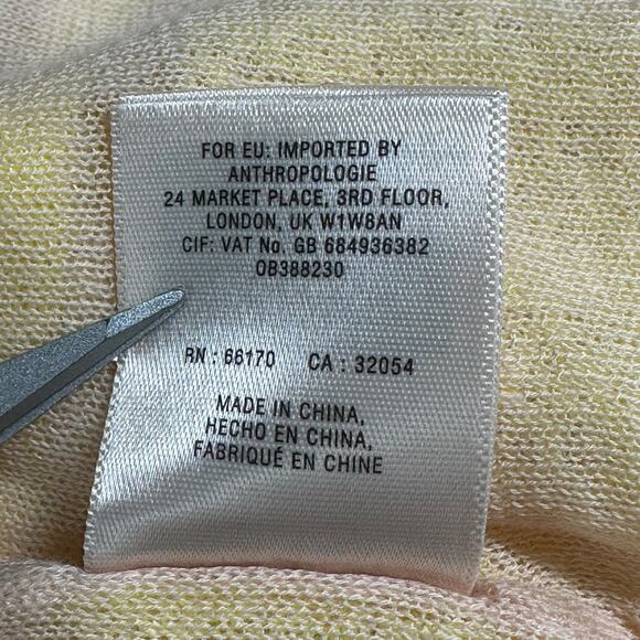 Moth Anthropologie Sweater Women Small Yellow Sunglow Cardigan Stripe Sheer Boho - Picture 9 of 9